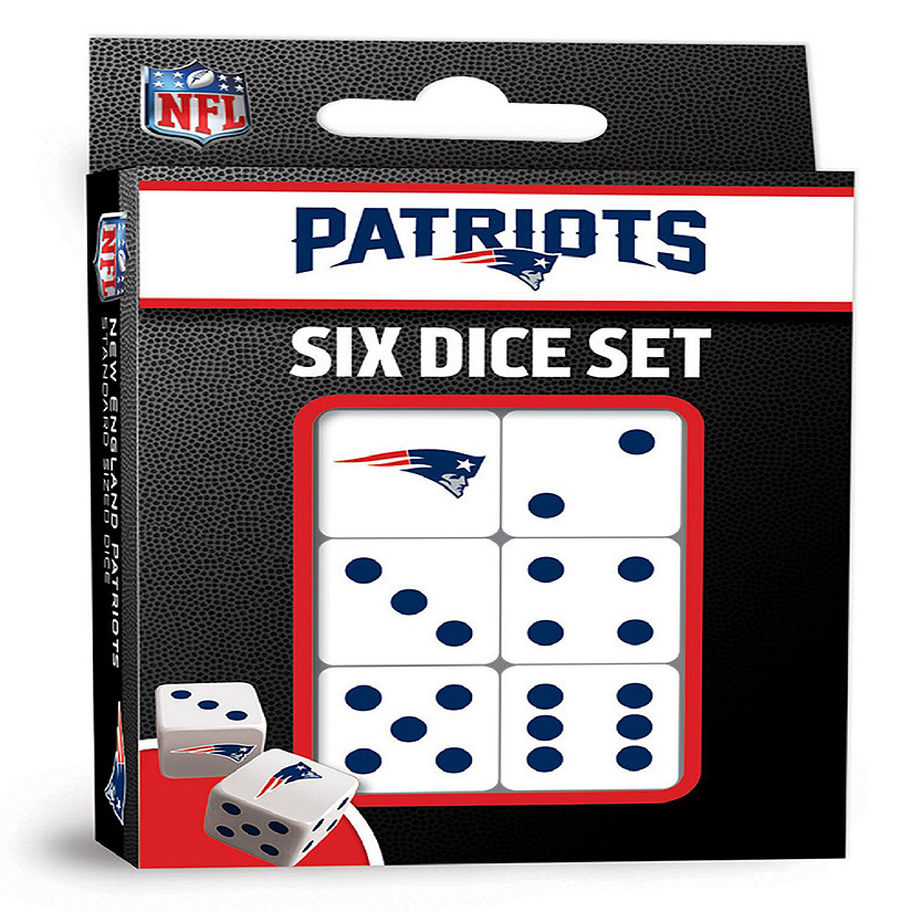 Officially Licensed NFL New England Patriots 6 Piece D6 Gaming Dice Set Image
