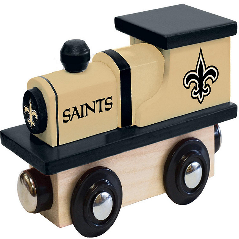 Officially Licensed NFL New Orleans Saints Wooden Toy Train Engine For Kids Image