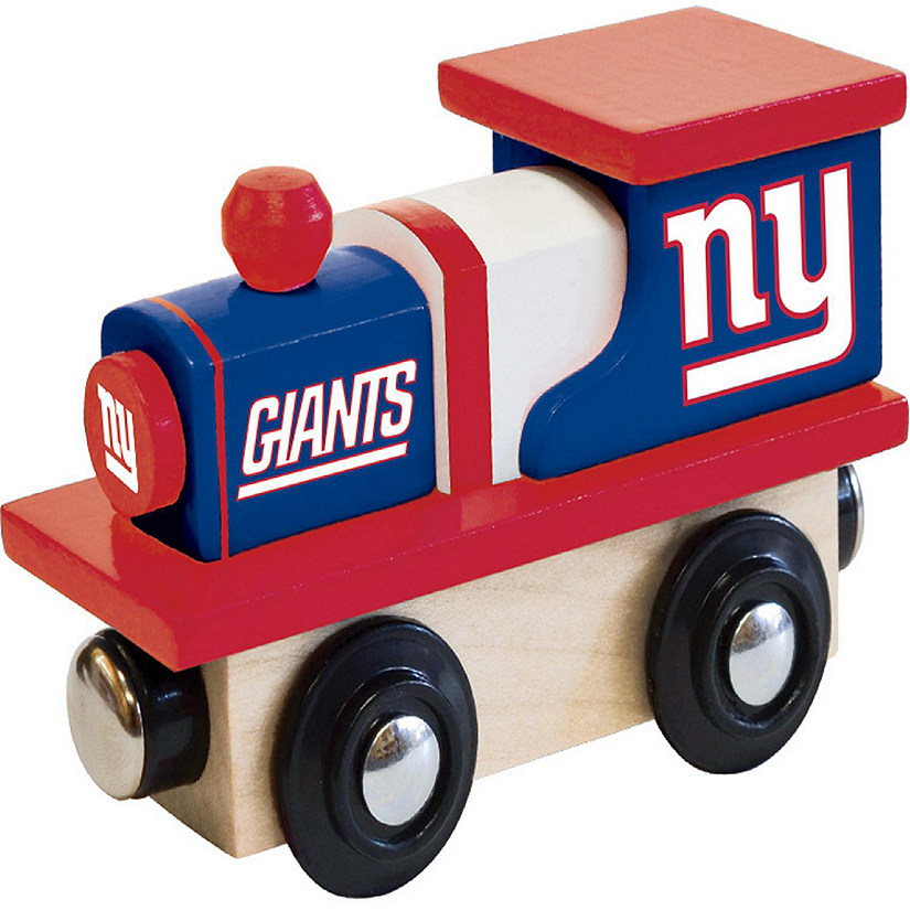 Officially Licensed NFL New York Giants Wooden Toy Train Engine For Kids Image