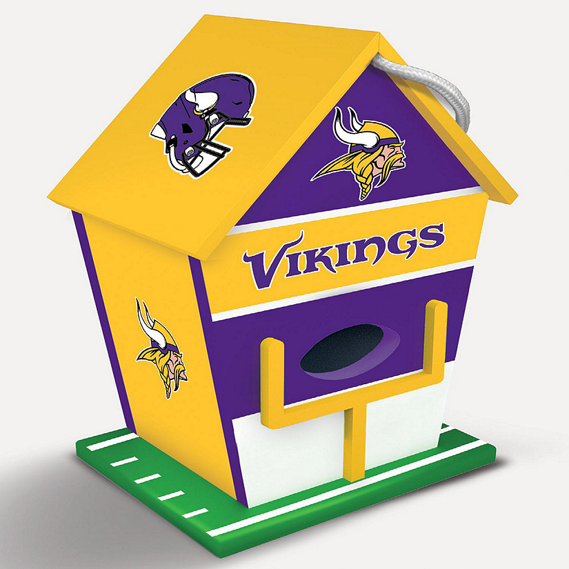 Officially Licensed NFL Painted Birdhouse - Minnesota Vikings Image