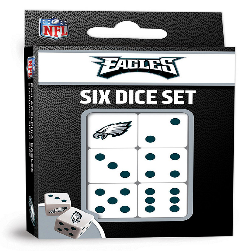 Officially Licensed NFL Philadelphia Eagles 6 Piece D6 Gaming Dice Set Image