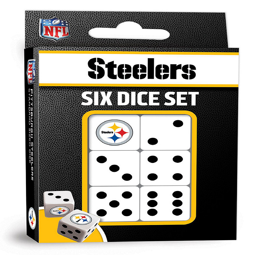 Officially Licensed NFL Pittsburgh Steelers 6 Piece D6 Gaming Dice Set Image