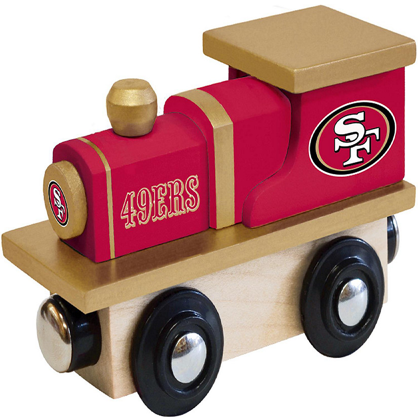 Officially Licensed NFL San Francisco 49ers Wooden Toy Train Engine For Kids Image