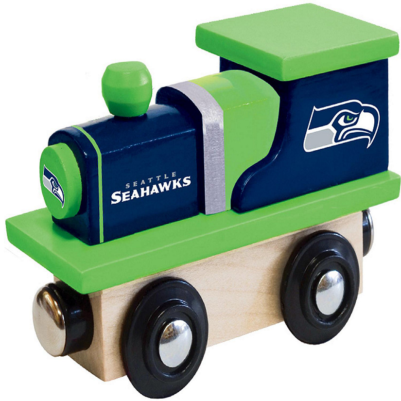 Officially Licensed NFL Seattle Seahawks Wooden Toy Train Engine For Kids Image