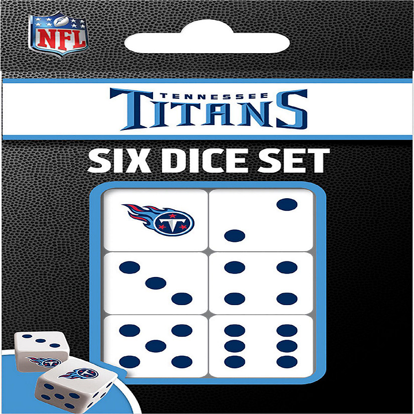 Officially Licensed NFL Tennessee Titans 6 Piece D6 Gaming Dice Set Image