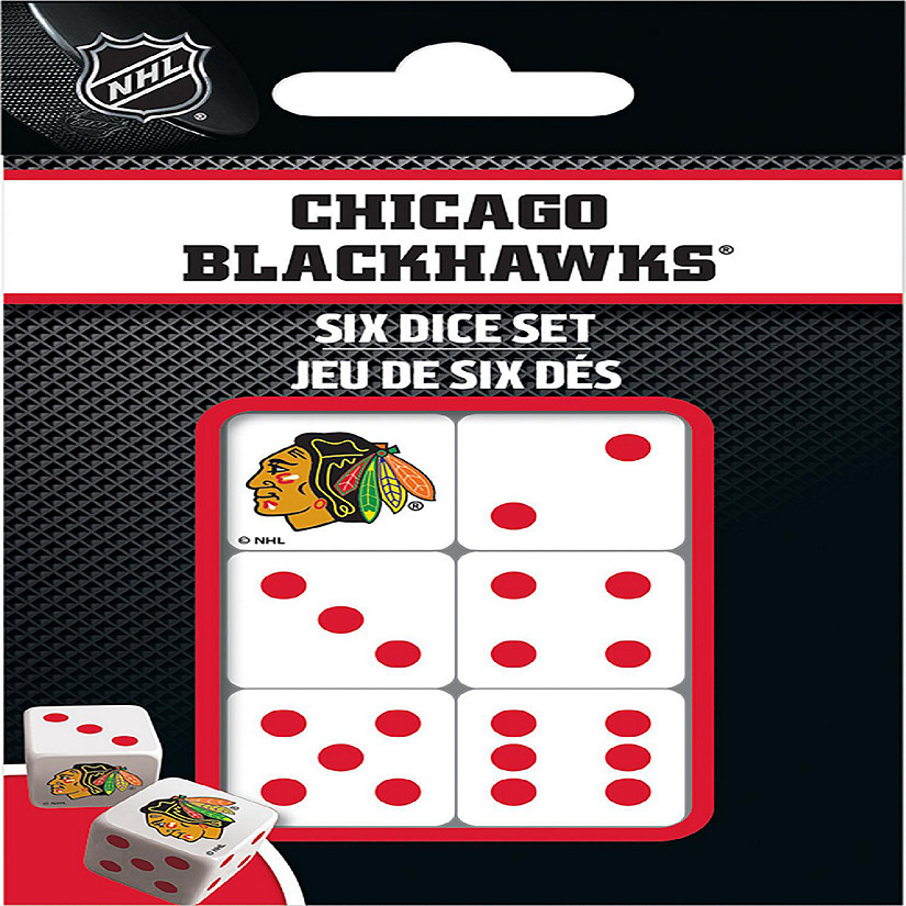 Officially Licensed NHL Chicago Blackhawks 6 Piece D6 Gaming Dice Set Image