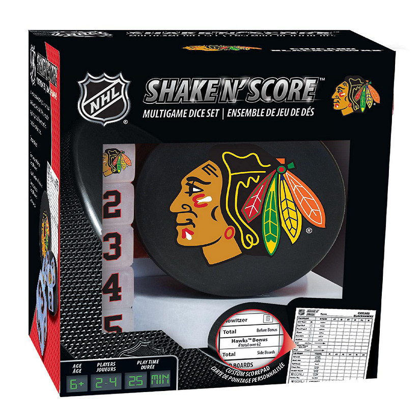 Officially Licensed NHL Chicago Blackhawks Shake N Score Dice Game Image