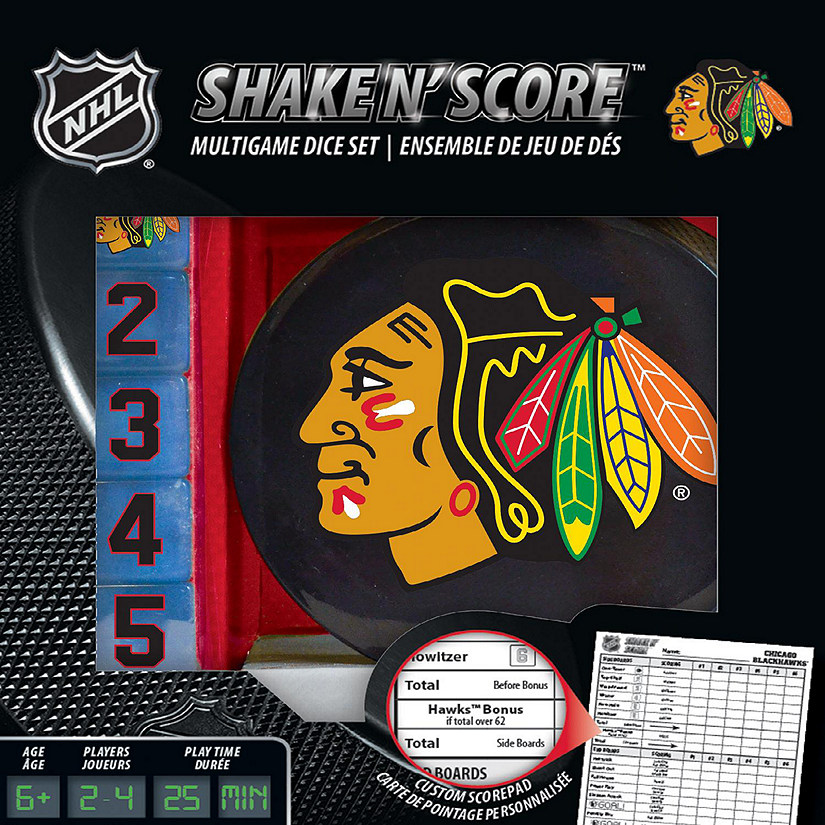 Officially Licensed NHL Chicago Blackhawks Shake N Score Dice Game Image