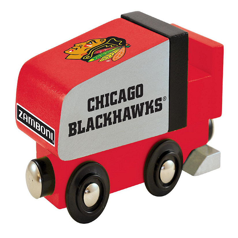 Officially Licensed NHL Chicago Blackhawks Wooden Toy Train Engine For Kids Image