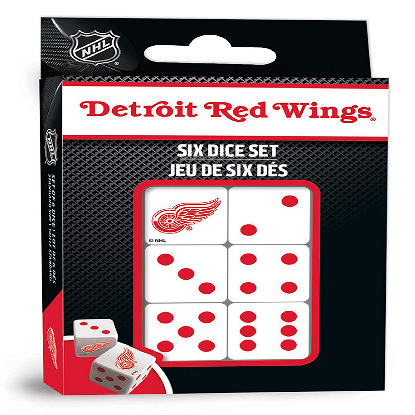 Officially Licensed NHL Detroit Red Wings 6 Piece D6 Gaming Dice Set Image