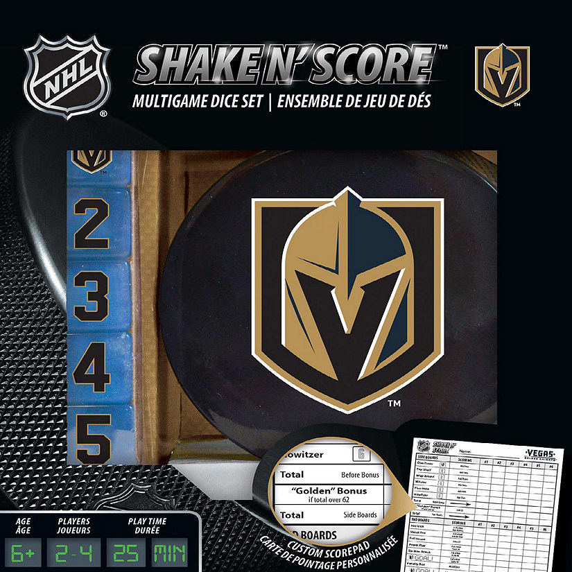 Officially Licensed NHL Las Vegas Golden Knights Shake N Score Dice Game Image