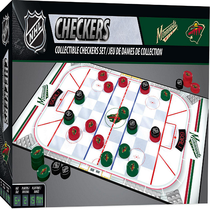 Officially licensed NHL Minnesota Wild Checkers Board Game ages 6+ Image