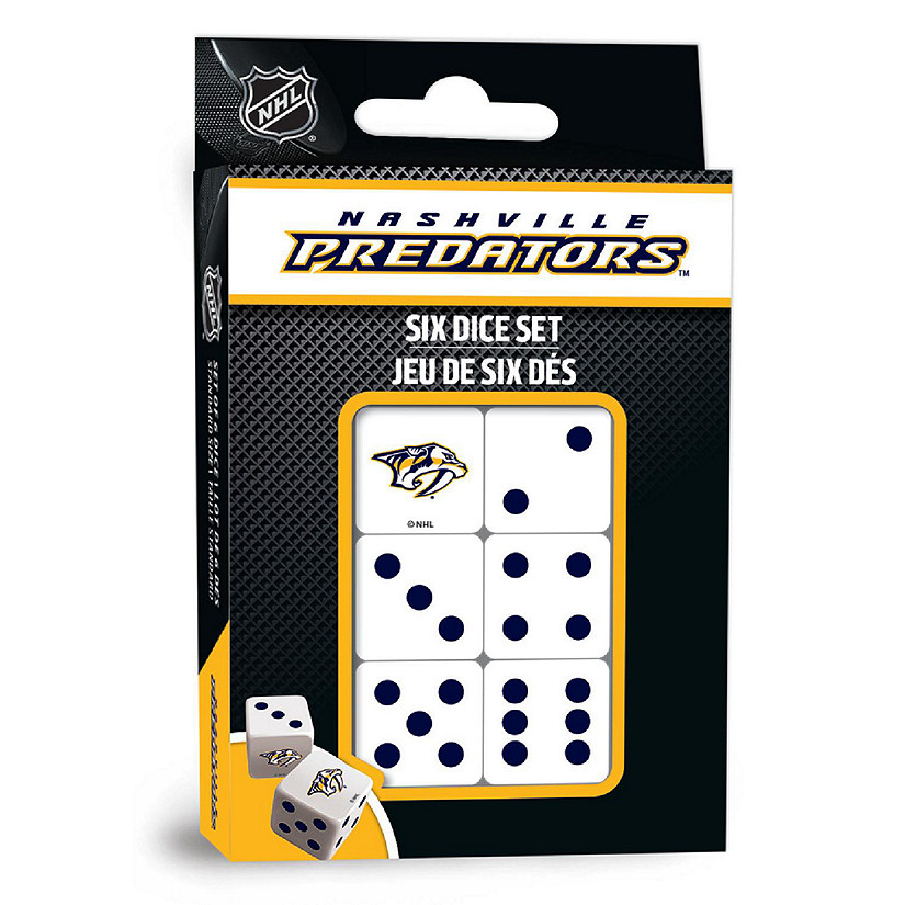 Officially Licensed NHL Nashville Predators 6 Piece D6 Gaming Dice Set Image