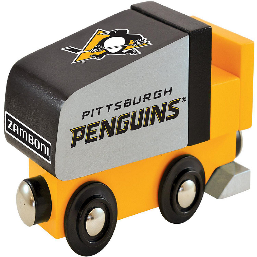Officially Licensed NHL Pittsburgh Penguins Wooden Toy Train Engine For Kids Image