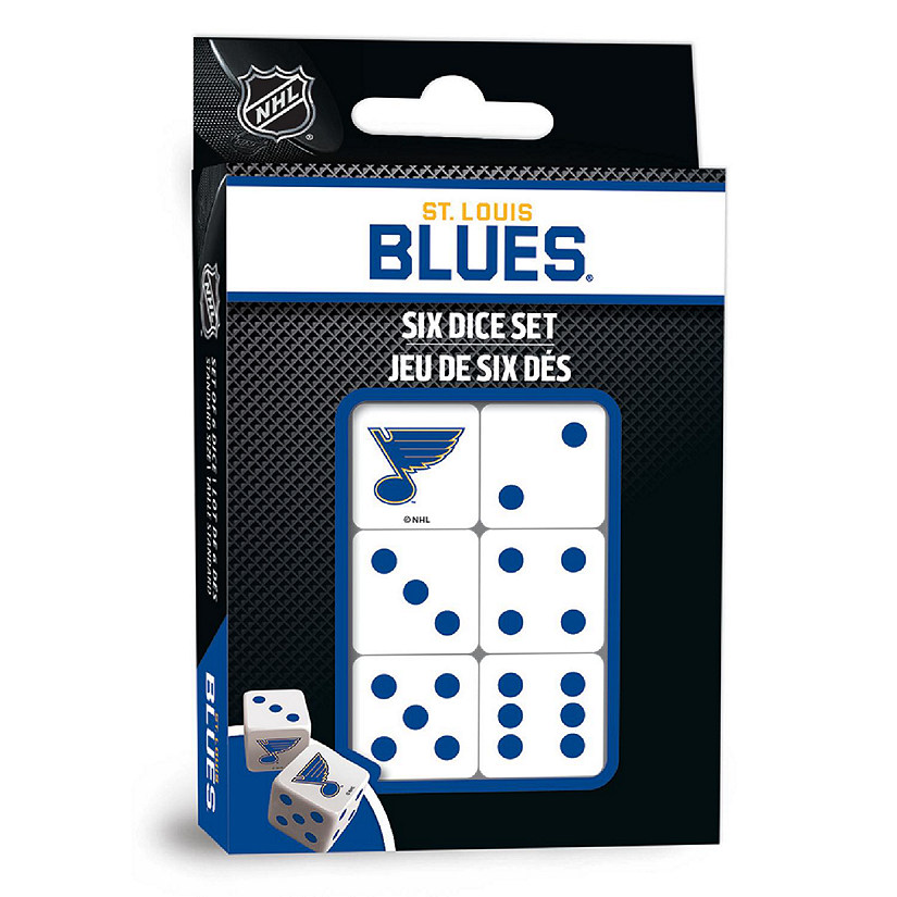 Officially Licensed NHL St. Louis Blues 6 Piece D6 Gaming Dice Set Image