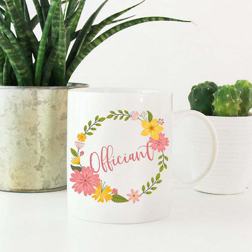 Officiant Floral Wreath Ceramic Mug Image