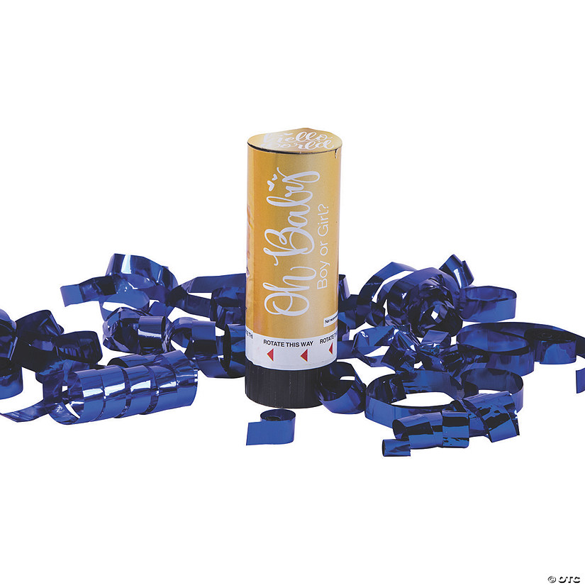 Oh Baby Blue Gender Reveal Confetti Poppers - 12 Pc. Image