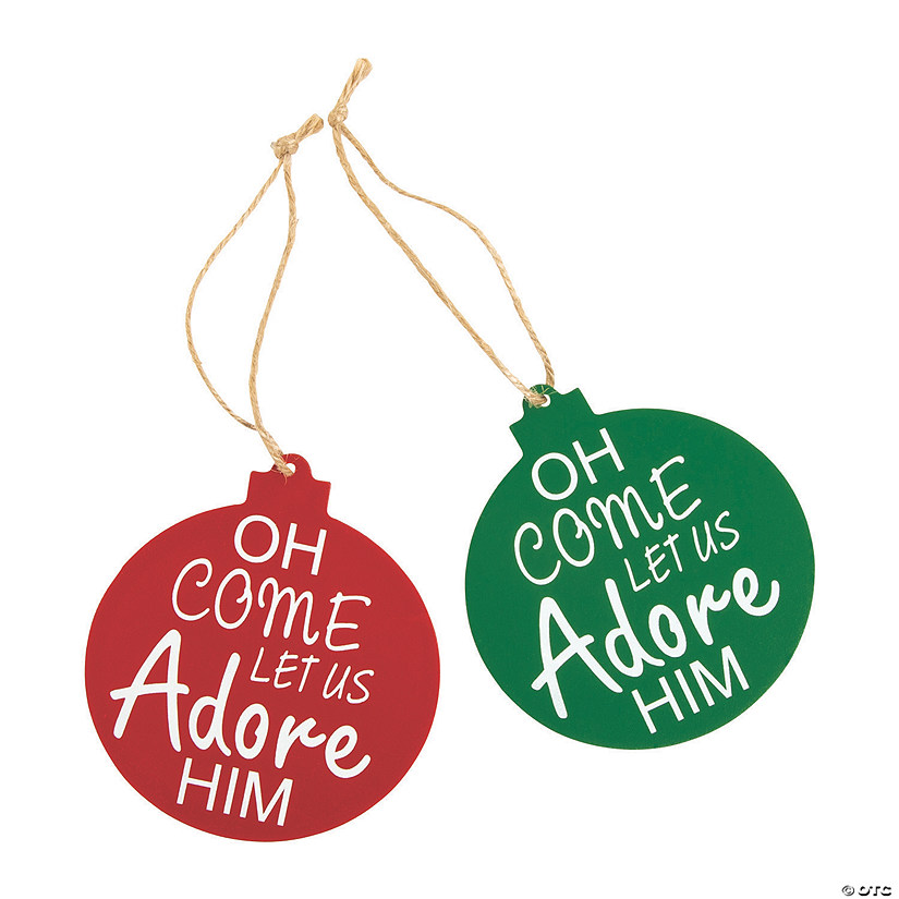 Oh Come Let Us Adore Him Christmas Ornaments - 12 Pc. Image