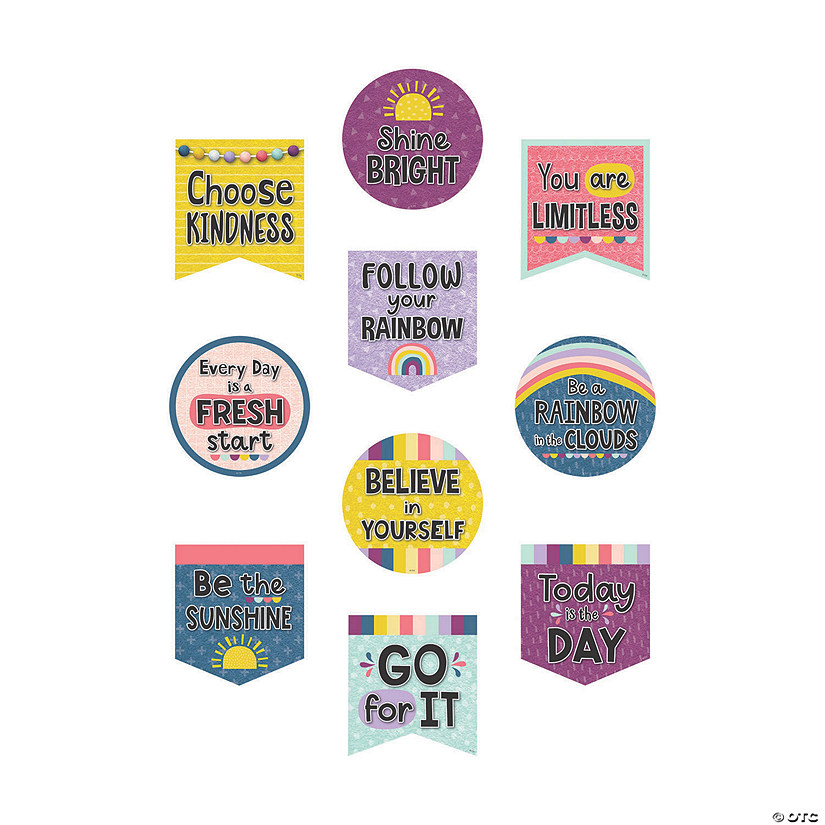 Oh Happy Day Positive Sayings Cutouts - 30 Pc. Image