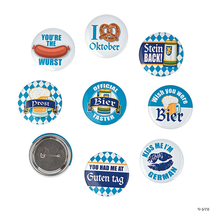 Oktoberfest Party Buttons - 24 PC. Image