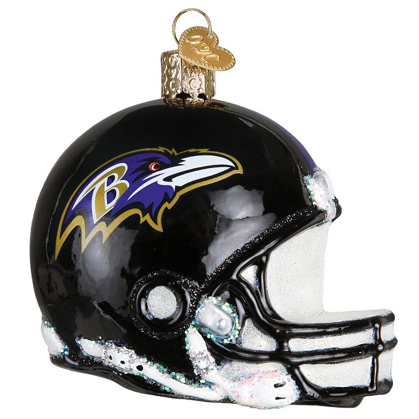 Old World Blown Glass Christmas Ornament - Baltimore Ravens Helmet 70317 Image