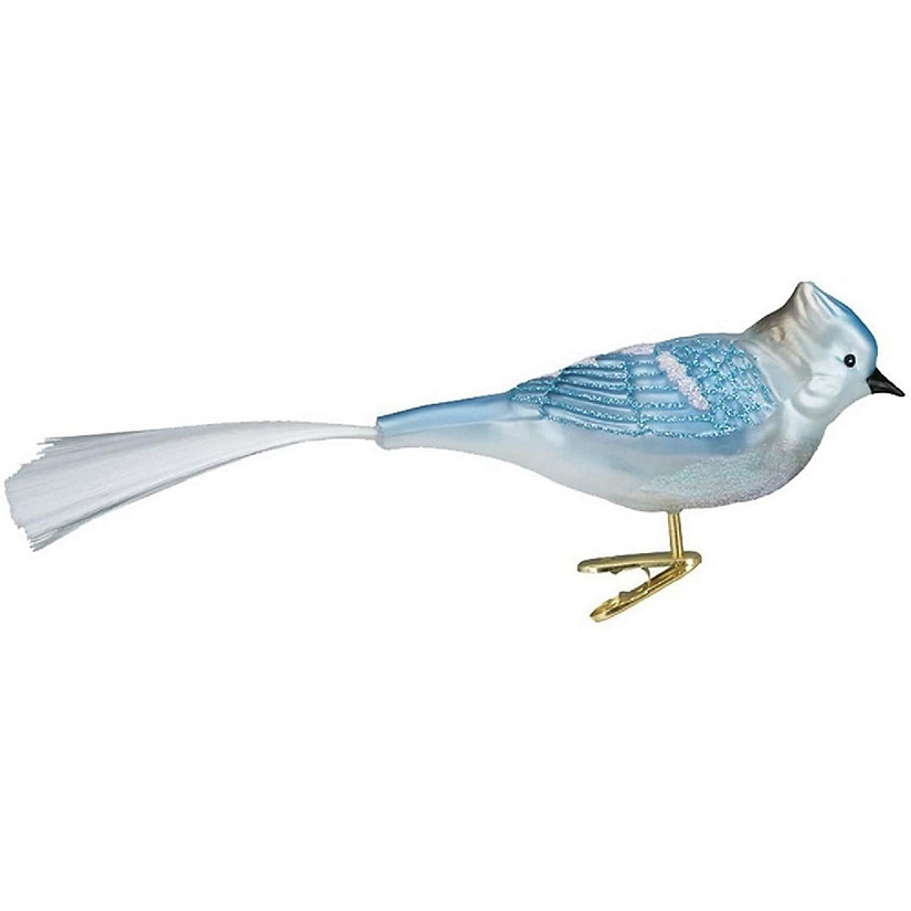 Old World Christmas 18030 Glass Blown Blue Jay Ornament Image