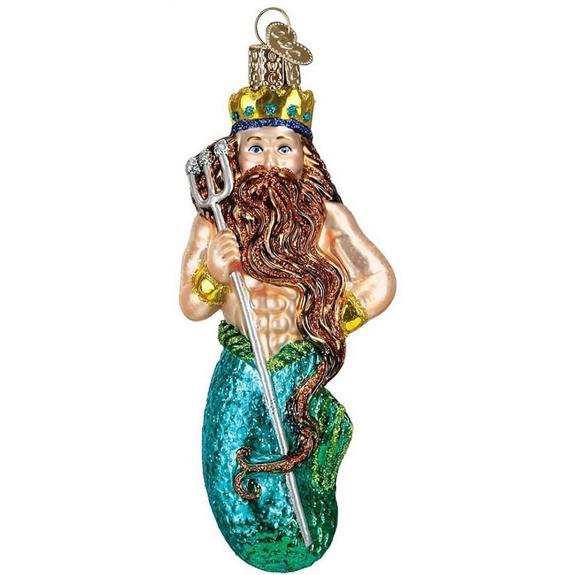 Old World Christmas 24140 Glass Blown Neptune Ornament Image