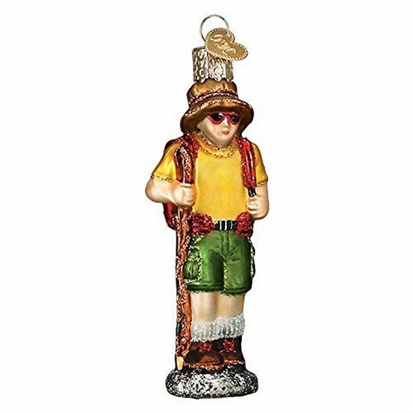 Old World Christmas 24199 Glass Blown Hiker Ornament Image
