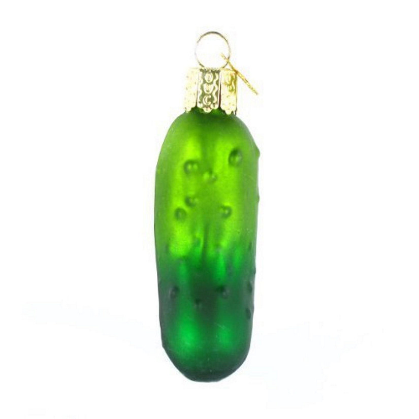 Old World Christmas 28074 Glass Blown Sweet Pickle Ornament Image