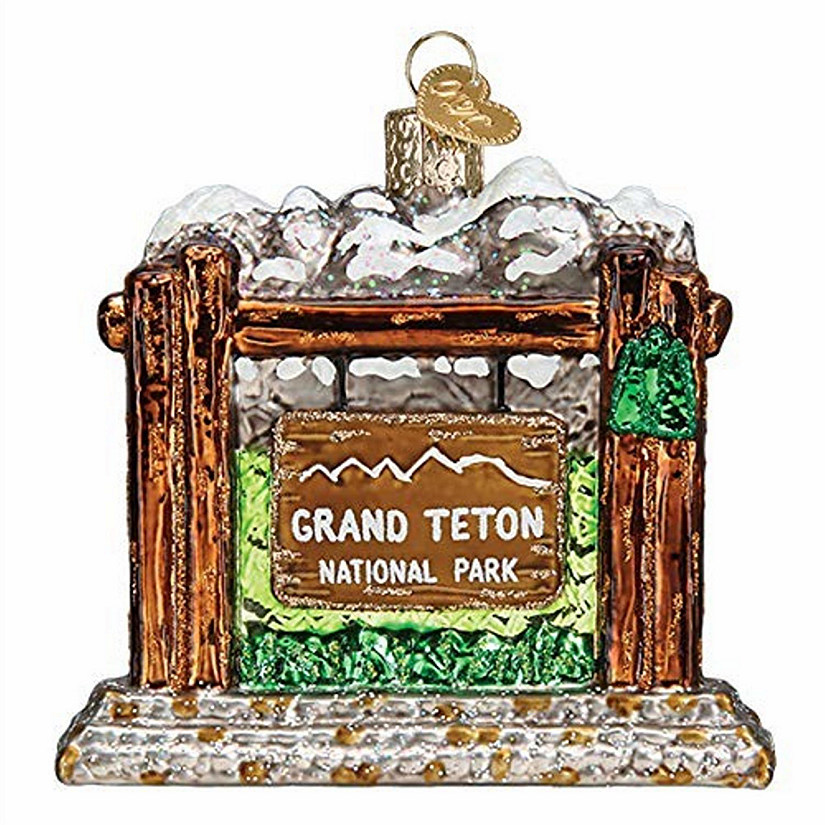 Old World Christmas 36269 Glass Blown Grand Teton National Park Ornament Image