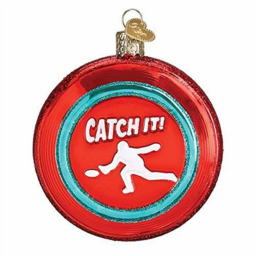 Old World Christmas 44154 Glass Blown Sports Disc Ornament Image
