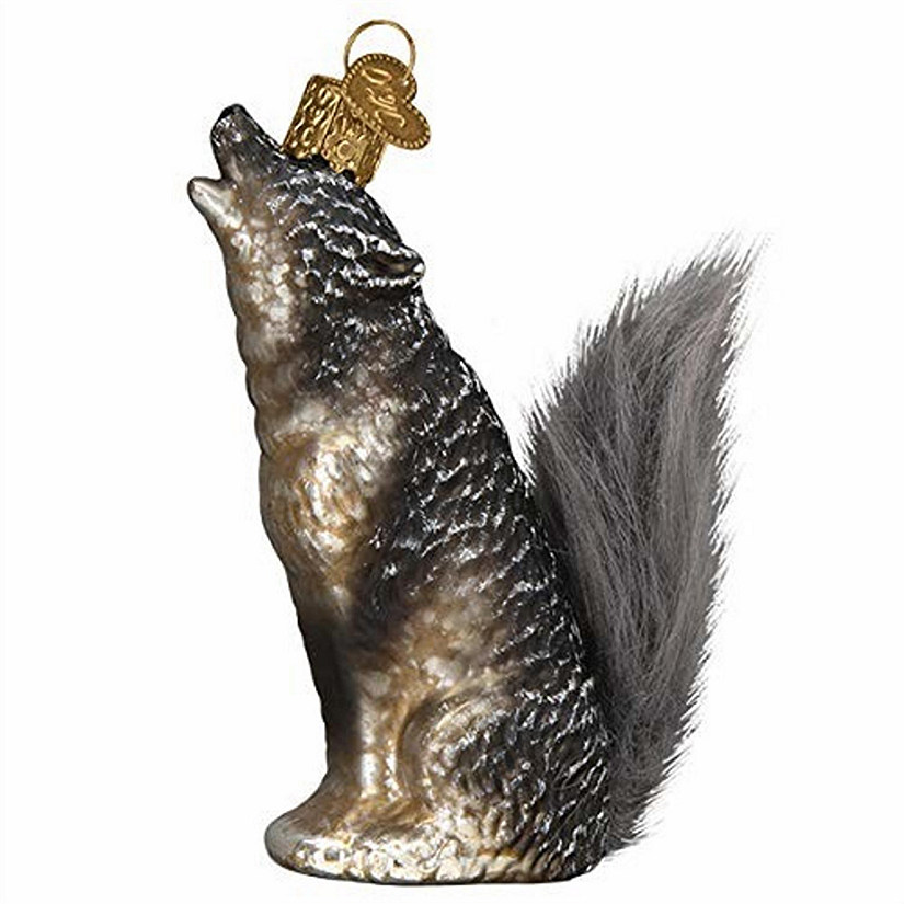 Old World Christmas 51019 Glass Blown Vintage Howling Wolf Ornament Image