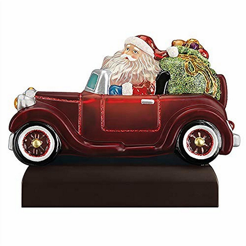 Old World Christmas 529779 Glass Blown Santa in Antique Car Light Ornament Image