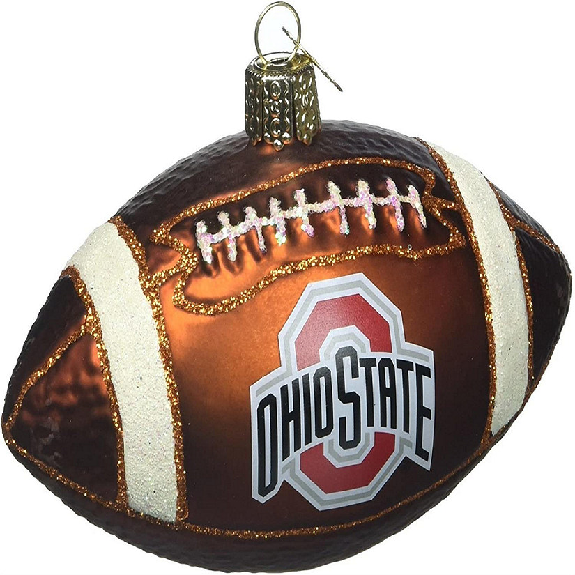 Old World Christmas 64800 Glass Blown Ohio State Football Ornament Image