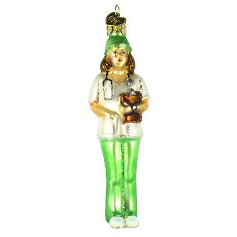 Old World Christmas Blown Glass Nurse Ornament for Christmas Tree Image