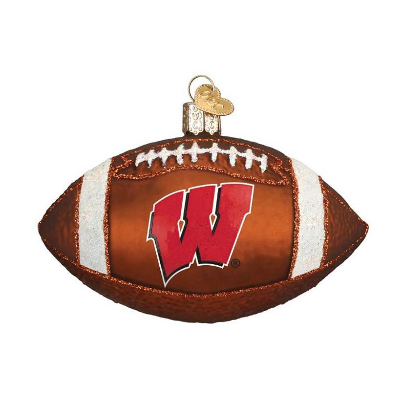 Old World Christmas Blown Glass Ornaments Wisconsin Badgers Football Image