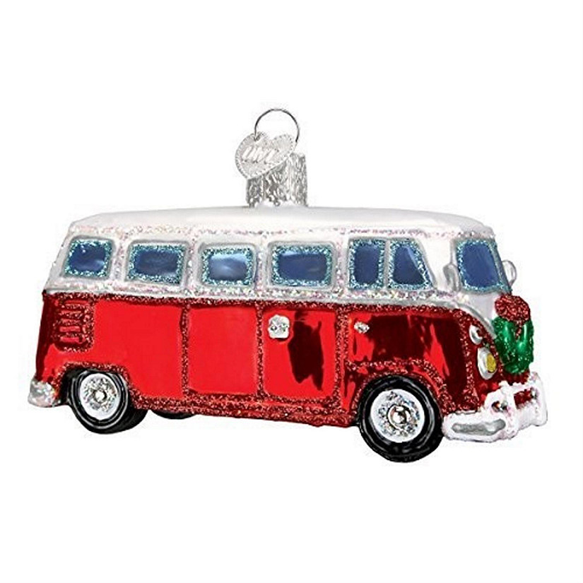 Old World Christmas Camper Van Glass Blown Ornament Image