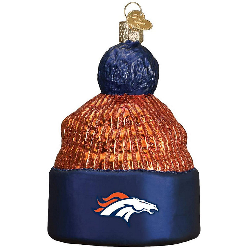 Old World Christmas Denver Broncos Beanie Glass Blown Ornament