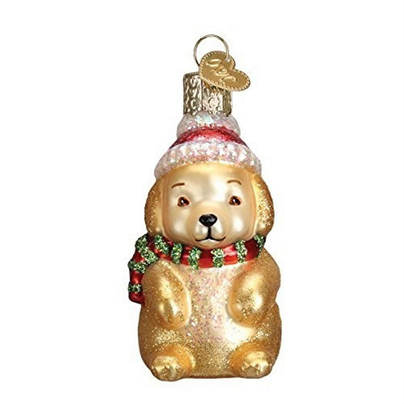 Old World Christmas Dog Collection- Glass Blown Ornament Winter Puppy Image