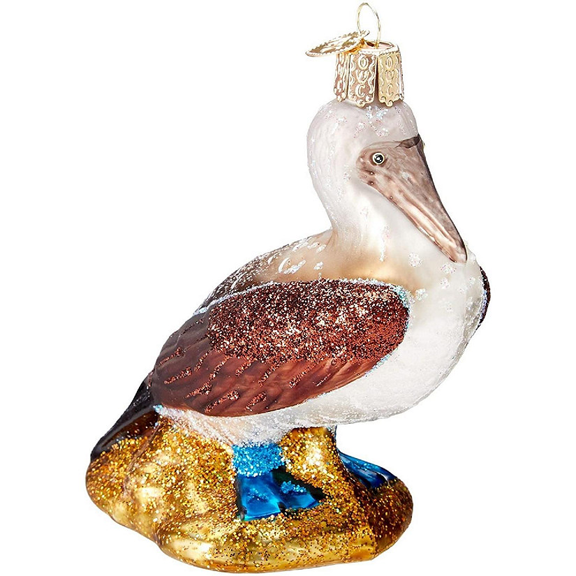 Old World Christmas Glass Blown Blue Footed Booby Hanging Ornament Image