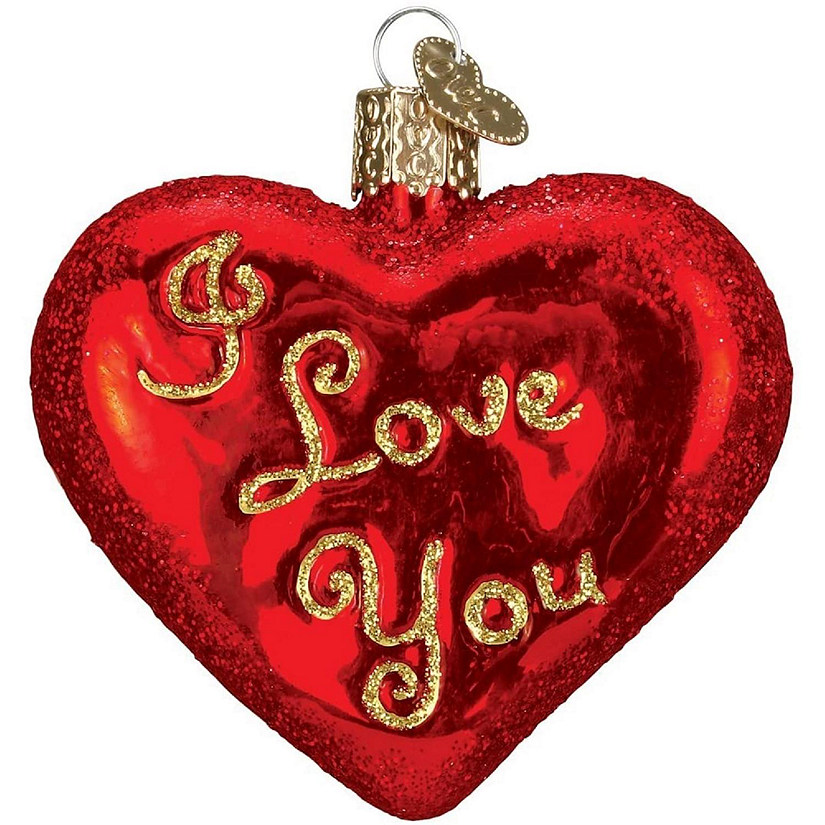 Old World Christmas Glass Blown Ornament 30021 I Love You Heart- 2.75 Image