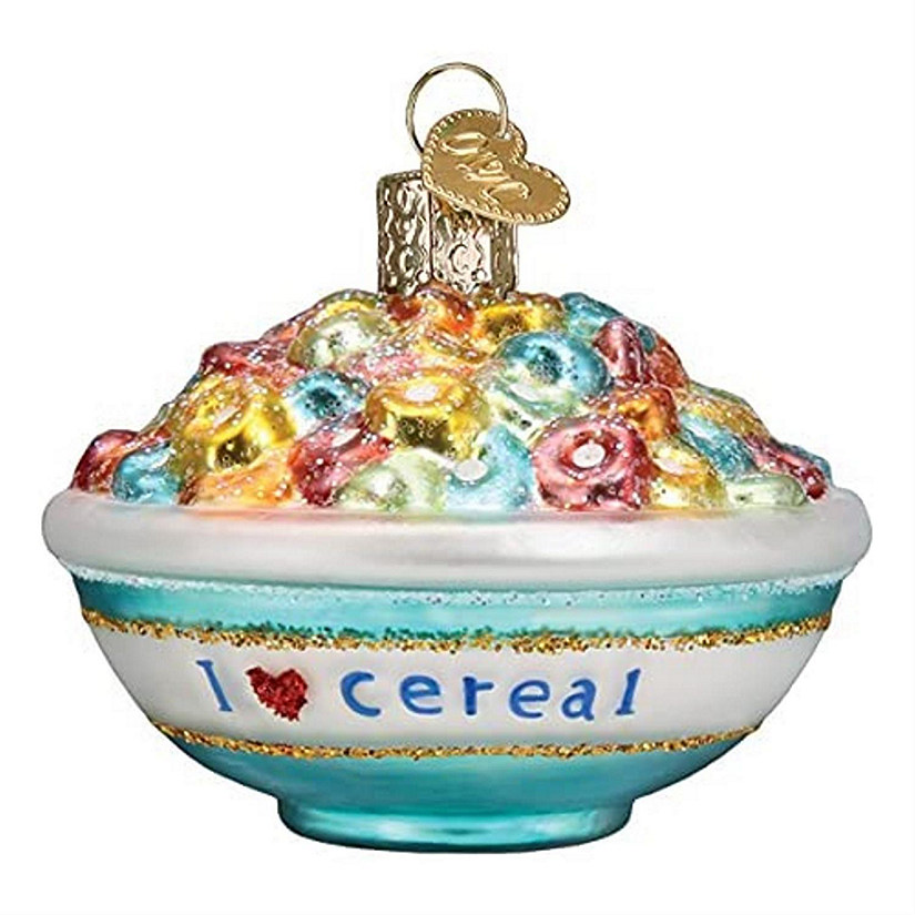 Old World Christmas Glass Blown Ornament- Bowl of Cereal 32477 Image