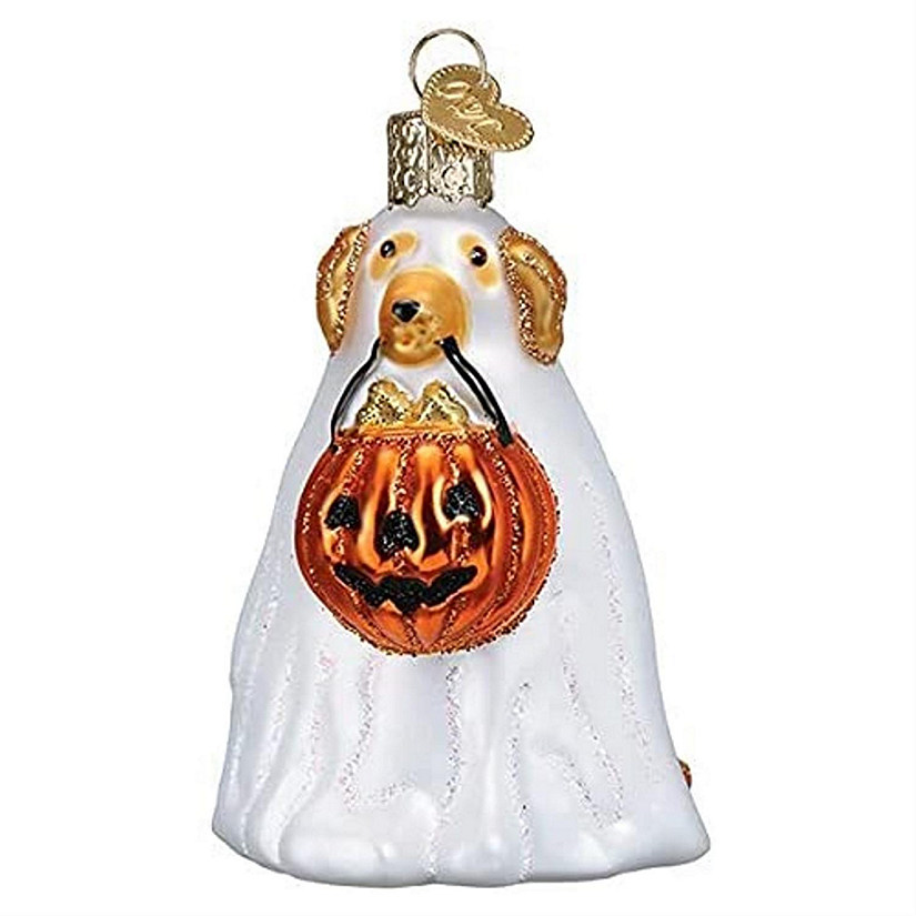 Old World Christmas Glass Blown Ornament Trick-or-Treat Pooch 26088 Image