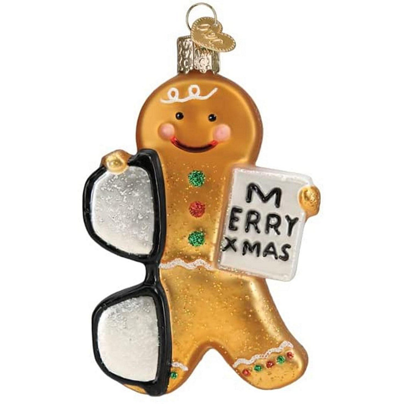 Old World Christmas Glass Blown Tree Ornament- Gingerbread Optometrist Image