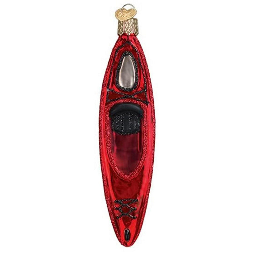 Old World Christmas Glass Blown Tree Ornament, Red Kayak | Oriental Trading
