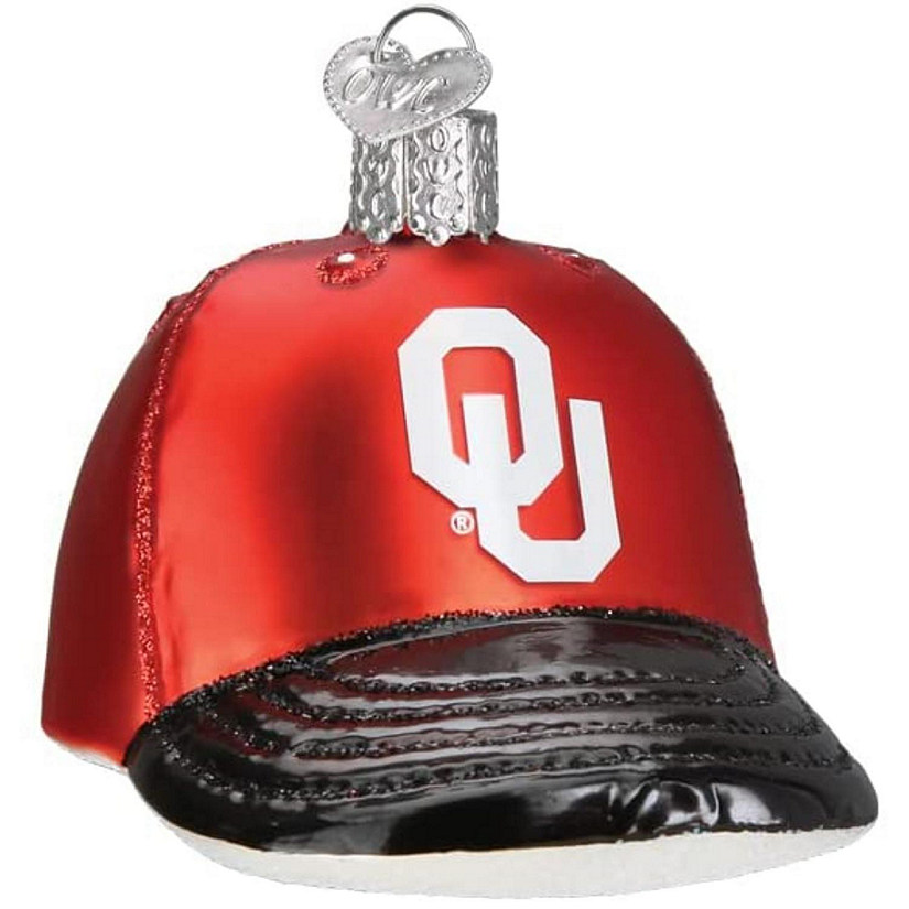 Old World Christmas Hanging Blown Glass Tree Ornaments, Oklahoma Sooners Baseball Cap Image
