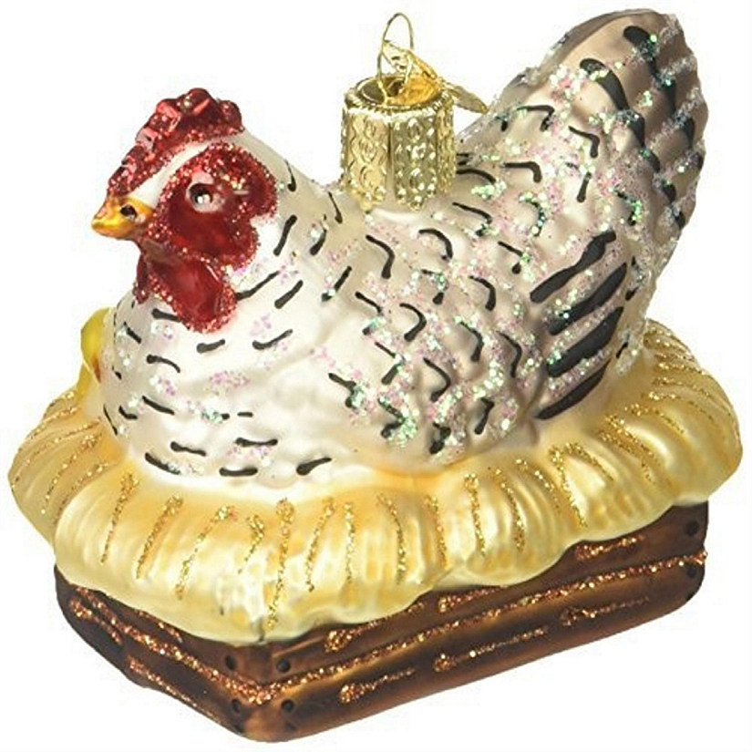 Old World Christmas Hen On Nest Glass Ornament FREE BOX 16062 New