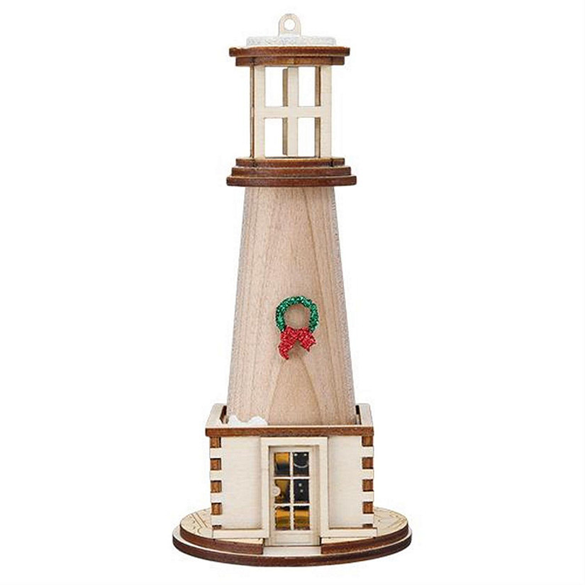 Old World Christmas Holiday Lighthouse Ornament Image