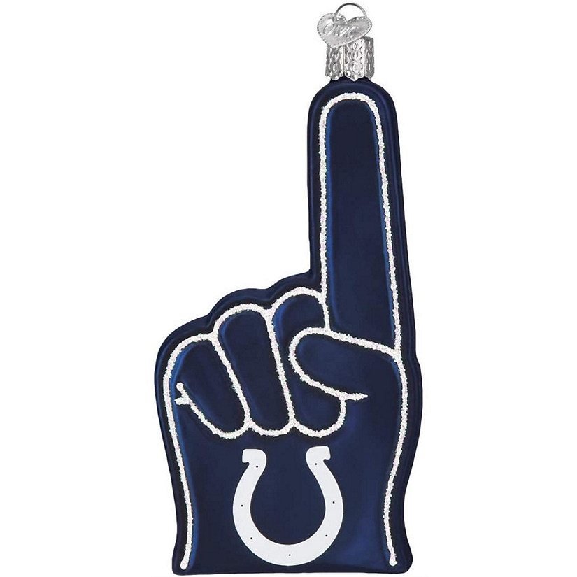 Old World Christmas Indianapolis Colts Foam Finger Ornament For Christmas Tree Image