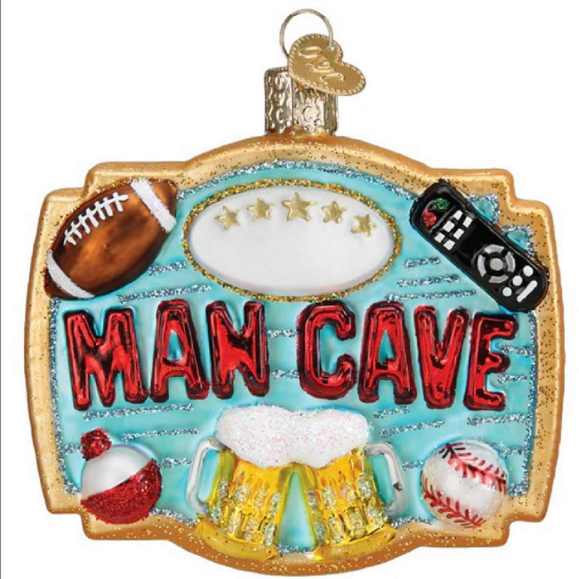 Old World Christmas Man Cave Glass Ornament FREE BOX 3.7 inch Multicolor Image